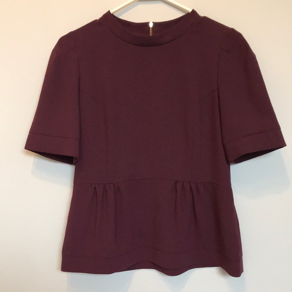 L’AUTRE CHOSE Plum Peplum Top - Picture 1 of 9